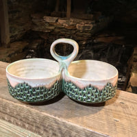 Double Condiment bowl with handle