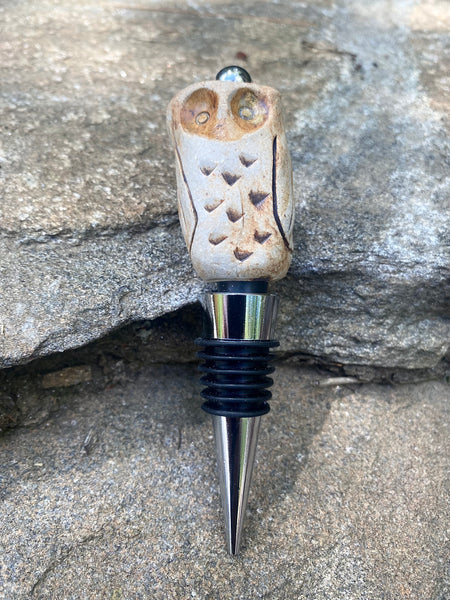 Owl Wine Stopper by Celena Schoen
